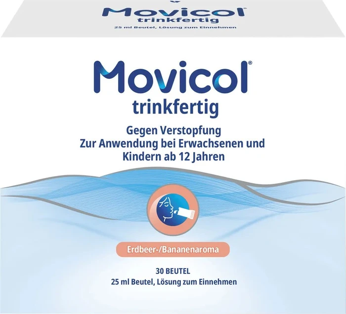 Norgine Movicol trinkfertig Erdbeer-/Bananenaroma Lösung Beutel, 30 Stück