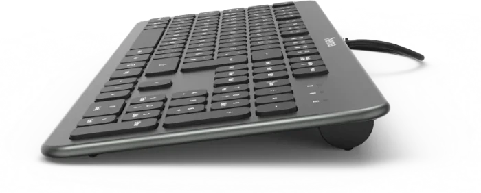Hama KC-700 Slim-Design Tastatur, anthrazit/schwarz, USB, DE