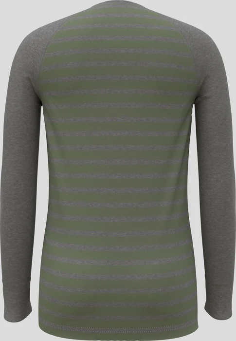 Odlo Active Warm Eco Stripes Funktionsshirt langarm odlo steel grey melange/matte green (Junior)
