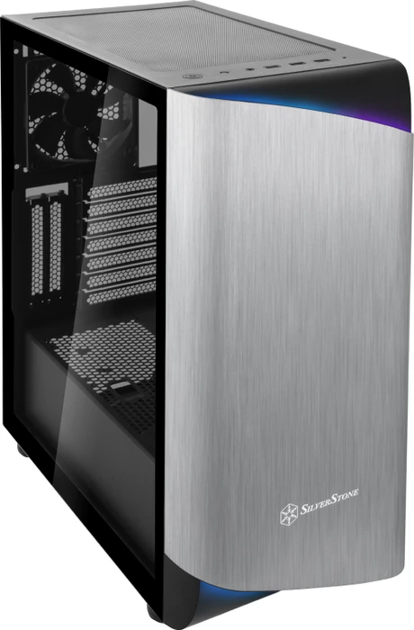 SilverStone Seta A1 Silver, silber, Glasfenster