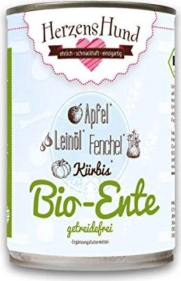 Herzens Hund Bio Ente mit Bio Gemüse, 4.80kg (12x 400g)
