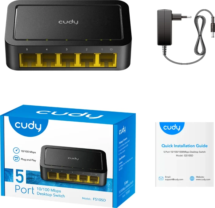 Cudy FS10 Desktop Switch, 5x RJ-45