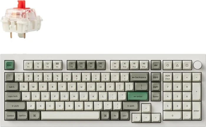 Keychron Q5 Max, Shell White, 96%, LEDs RGB, hot-swap, Gateron Jupiter RED, USB/Bluetooth, US