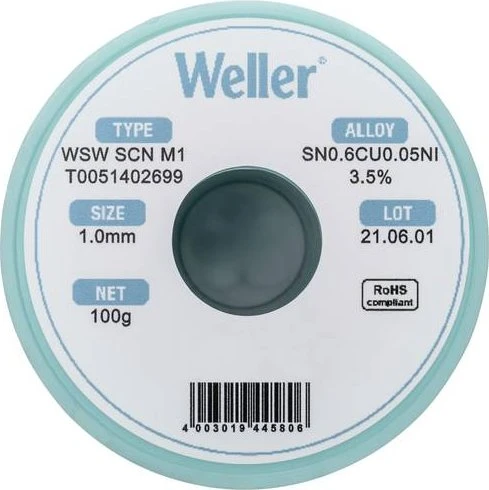 Weller WSW SCN M1 Lötzinn 1mm, 100g