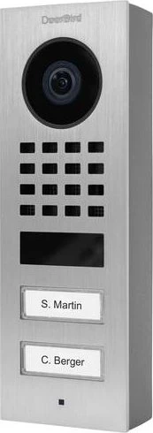 DoorBird D1102V IP Video-Türsprechanlage mit 2 Ruftasten, Edelstahl V4A, gebürstet, Aufputz