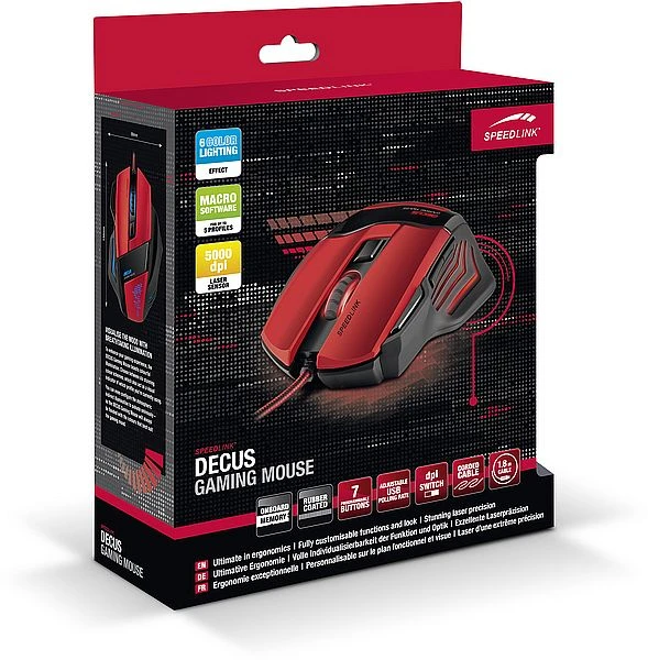 Speedlink Decus Gaming Mouse rot/schwarz, USB
