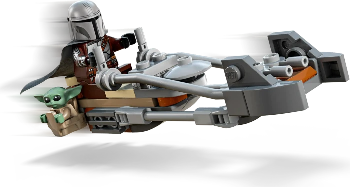 LEGO Star Wars - Der Mandalorianer und Grogu auf ihrem Speeder Bike