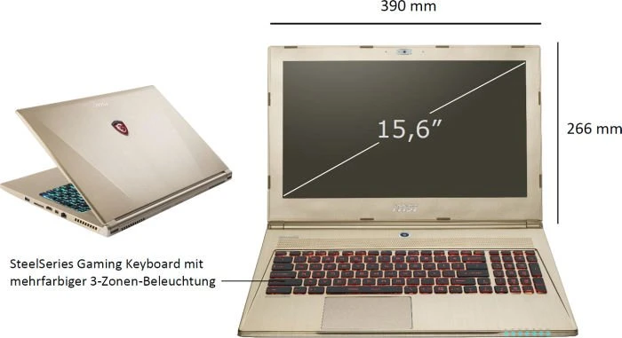 MSI GS60 2QEUi716SR51G Ghost Pro 3K Gold Edition, gold, Core i7-4720HQ, 16GB RAM, 512GB SSD, 1TB HDD, GeForce GTX 970M, DE