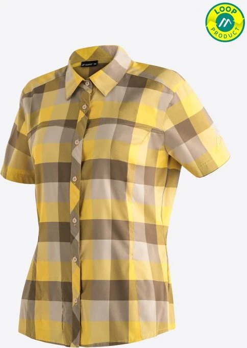 Maier Sports Kendra Hemd kurzarm yellow check (Damen)