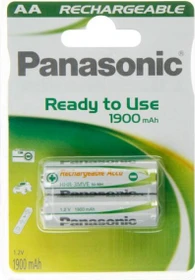 Panasonic Rechargeable Ready to Use Mignon AA NiMH 1900mAh, 2er-Pack