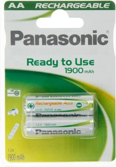 Panasonic Rechargeable Ready to Use Mignon AA NiMH 1900mAh, 2er-Pack