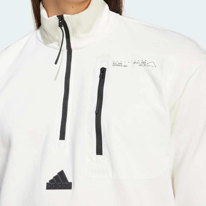 adidas City Escape Half-Zip Sweatshirt off white (Herren)