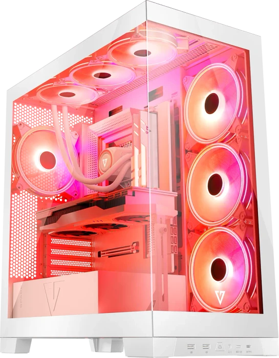 Modecom Volcano Space Apex ARGB Midi White, weiß, Glasfenster