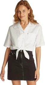 Tommy Hilfiger Relaxed Fit Cropped Hemd kurzarm ecru (Damen)