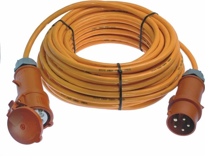 as-Schwabe Polyurethan CEE Verlängerungskabel 400V 16A IP44 H07BQ-F 3G2.5, orange, 25m