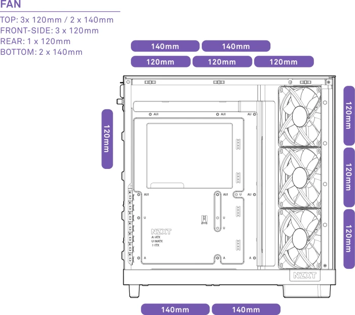 NZXT H6 Flow Black, schwarz, Glasfenster