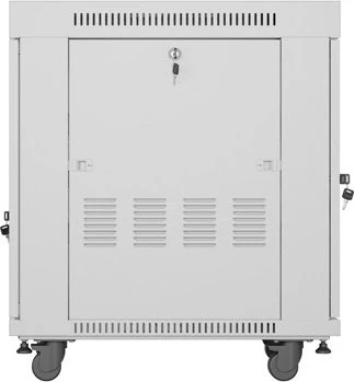 Lanberg 19" Rackschrank 15HE, LCD, freistehend, Flat Pack, V2, Glastür, IP20, RAL 7035, 800mm tief
