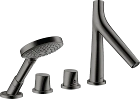Hansgrohe Axor Starck Organic 4-Loch Fliesenrandarmatur mit Thermostat polished black chrome