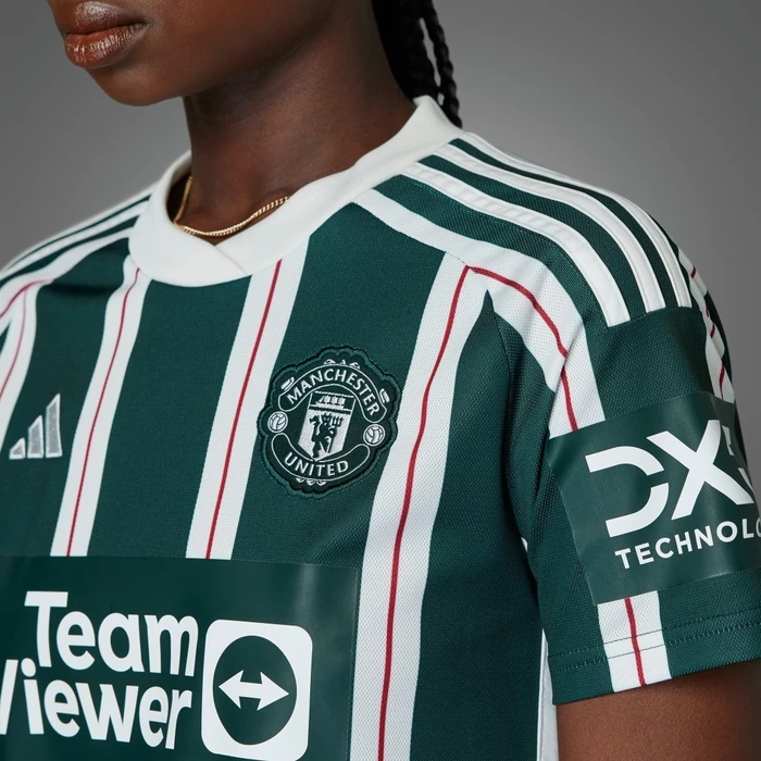 adidas Manchester United 2023/2024 Auswärtstrikot green night/core white/active maroon (Damen)