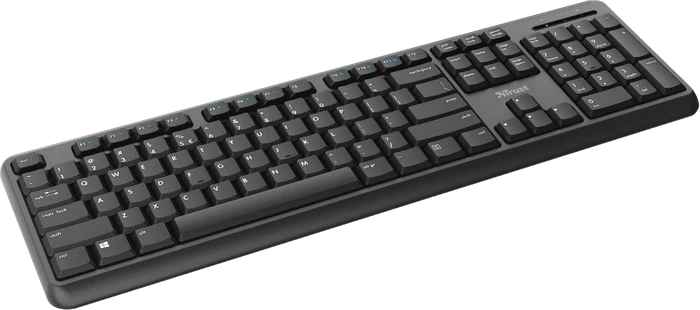 Trust Ody Wireless Silent Keyboard, schwarz, USB, DE