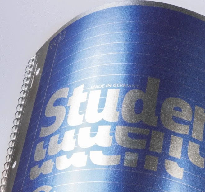 Brunnen Student Premium Collegeblock, A4, Lineatur 27, blau metallic, 80 Blatt