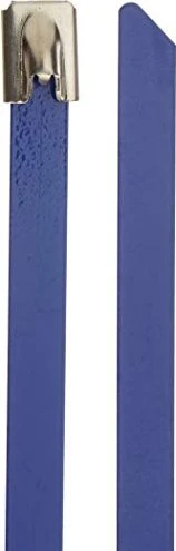 DeLOCK Edelstahl Kabelbinder, 7.9mm, 500mm, blau, 10 Stück