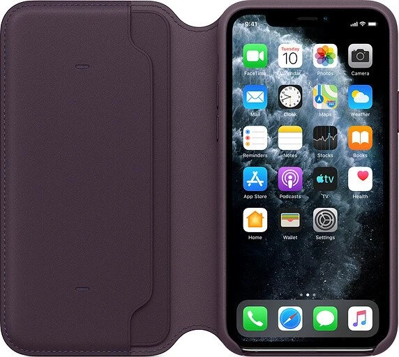 Apple Leder Folio Case für iPhone 11 Pro Aubergine