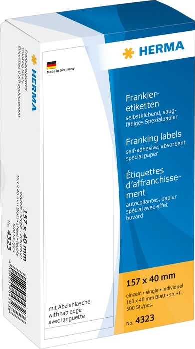 Herma Frankieretiketten, 157x40mm, weiß, 500 Blatt (500 Etiketten)