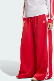 adidas Adicolor Satin Wide Leg Trainingshose lang better scarlet/white (Damen)