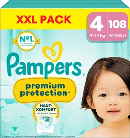 Pampers Premium Protection Gr.4 Einwegwindel, 9-14kg, 108 Stück