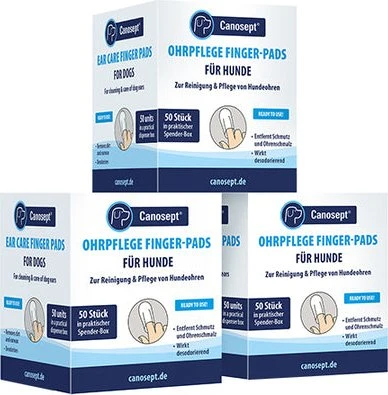 Ardap - Canosept Ohrpflege Finger-Pads Dose Finger-Pads, 150 Stück (3x 50 Stück)