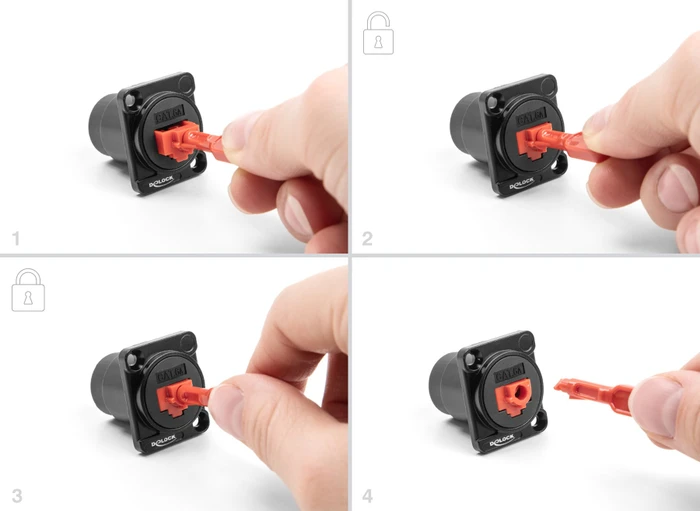 DeLOCK RJ-45 Buchse Portblocker, inkl. Werkzeug, 10er-Pack