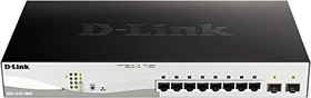 D-Link DGS-1210 Desktop Gigabit Smart Switch, 8x RJ-45, 2x SFP, 130W PoE+ (DGS-1210-10MP)