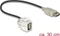 DeLOCK Keystone Modul USB-A 2.0 Buchse via USB-A 2.0 Buchse, 250°, mit Kabel, weiß Vorschaubild