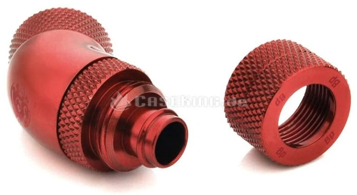 Bitspower 45° Anschluss G1/4" auf 10/8mm drehbar rot