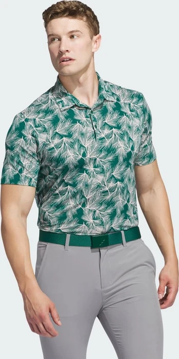 adidas Ultimate365 Mesh Print Poloshirt kurzarm collegiate green/sandy pink (Herren)