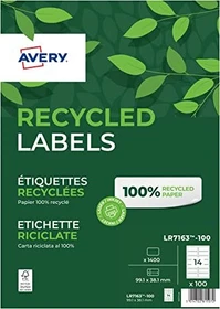 Avery-Zweckform Adressetiketten Recycling, 99.1x38.1mm, weiß, 100 Blatt (1400 Etiketten)
