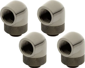 XSPC 90°-Verbinder G1/4" V2, schwarz verchromt, 4er-Pack