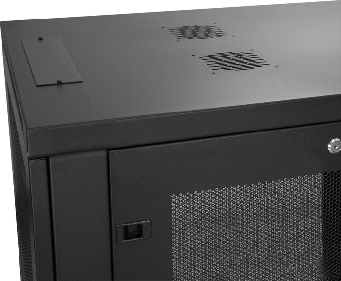 StarTech RK2433BKM Serverschrank 24HE, mit Rollen, Sicherheitsglastür, schwarz, 853mm tief