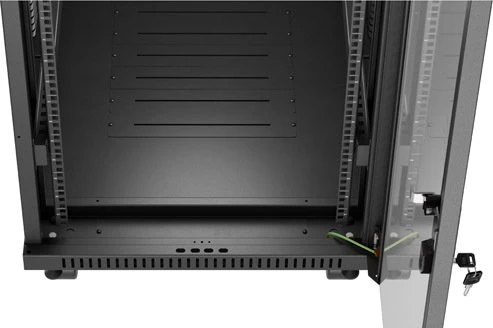 Lanberg 19" Rackschrank 32HE, LCD, freistehend, Flat Pack, Glastür, IP20, RAL 9004, 1000mm tief