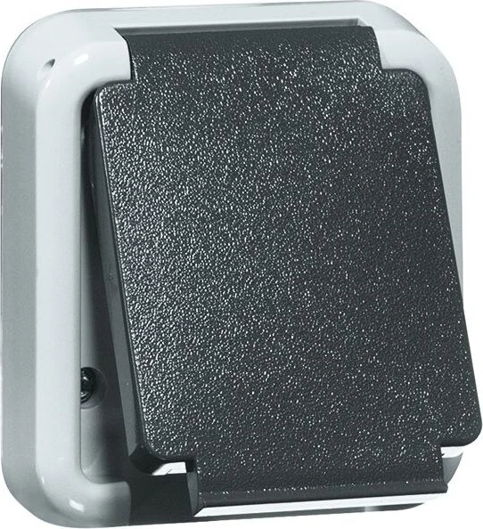 Peha IP54 Steckdose Erdungsstift 1fach ohne Dose, grau