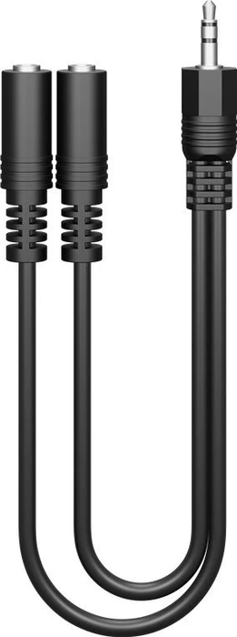 Wentronic Goobay Audio Y Kabeladapter, 1x 3.5mm Klinke [Stecker] > 2x 3.5mm Klinke [Buchse], 0.2m