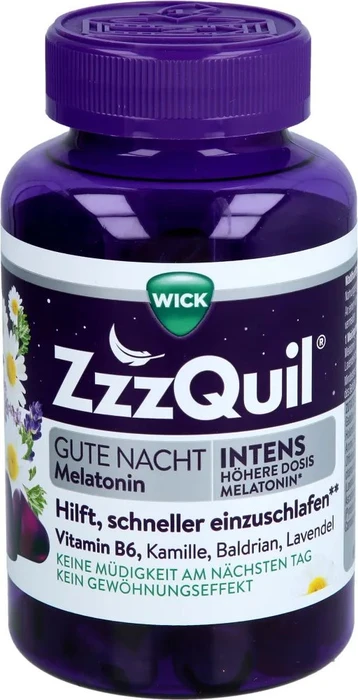 WICK ZzzQuil Gute Nacht Intens mit Melatonin Gummies, 60 Stück
