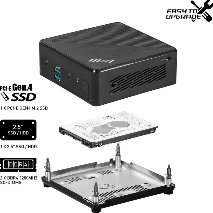 MSI Cubi 5 12M-282BAT, schwarz