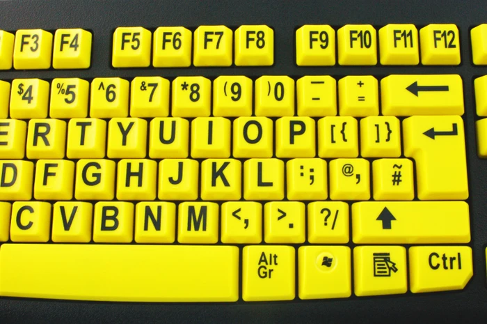 Geemarc Großschrifttastatur V3 gelb, USB, UK