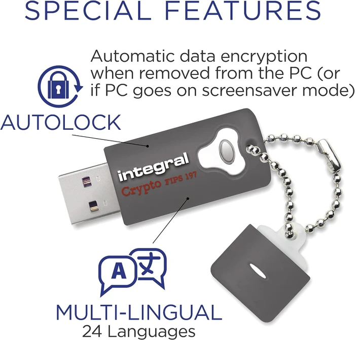 Integral Crypto Drive FIPS 197 8GB, USB-A, USB 3.2 Gen 1×1, 3er-Pack
