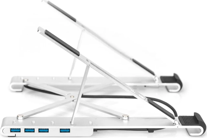 Digitus variabler Notebook-Ständer mit integriertem USB-C Hub, 10-17", USB-C 3.0 [Stecker]