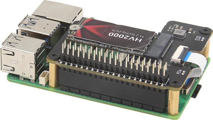 Geekworm X1000 PCIe auf M.2 Key-M NVMe Adapter-Board, M.2 M-Key 2230/2242 NVMe Slot für Raspberry Pi 5