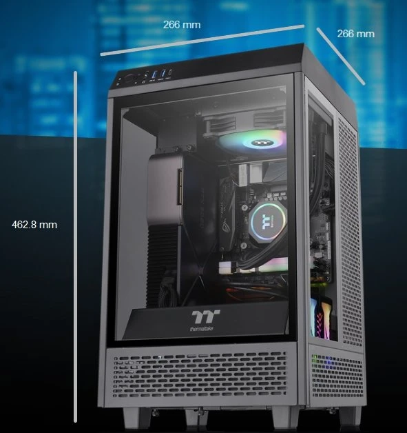 Thermaltake The Tower 100, schwarz, Glasfenster, Mini-ITX