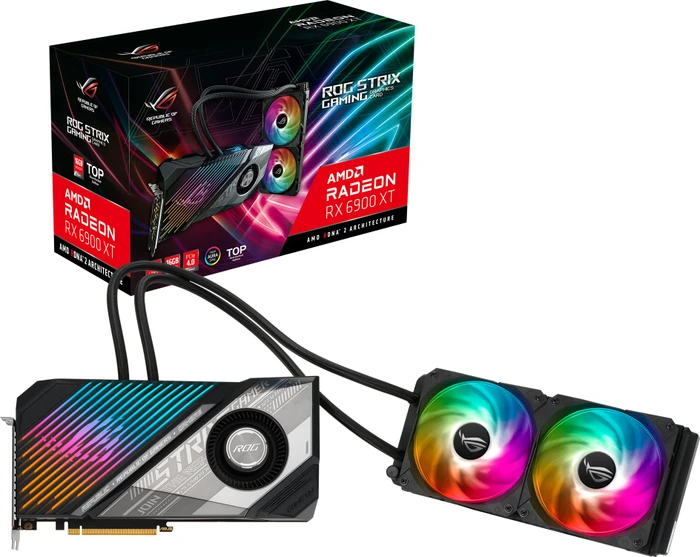 ASUS ROG Strix LC Radeon RX 6900 XT Top, ROG-STRIX-LC-RX6900XT-T16G-GAMING, 16GB GDDR6, HDMI, USB-C, 2x DP